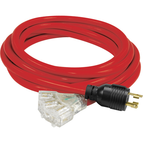 Generator Extension Cord with Tritap, STW, 10 AWG, 3 Outlet(s), 25' Distribution Industrielle GC