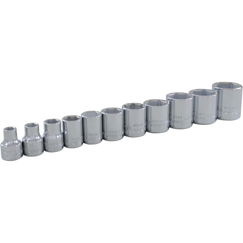 SAE Socket Set, 11 Pcs, 3/8" Drive Size Distribution Industrielle GC