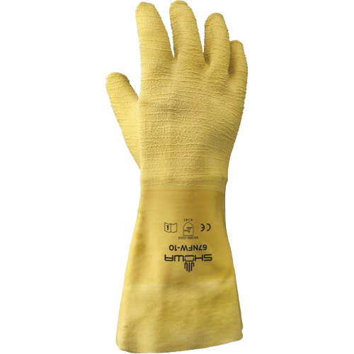 Gants pour usage g&eacute;n&eacute;ral 67NFW, 10/Grand, R&ecirc;vetement Latex de caoutchouc, Enveloppe en Coton Distribution Industrielle GC