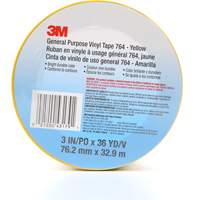 764 General-Purpose Vinyl Tape, 76 mm (3") W x 32.9 m (108') L, 5 mils, Yellow Distribution Industrielle GC