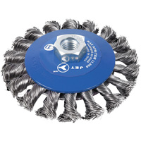 Knot Twisted Conical Bevel Brush, 5" Dia., 0.02" Fill, 5/8"-11NC Arbor Distribution Industrielle GC