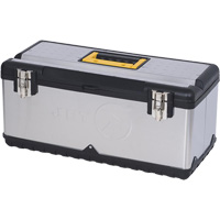 JPSTB-22 Stainless Steel Hand Tool Box, 11" D x 22-1/2" W x 10-3/4" H, Black/Grey Distribution Industrielle GC