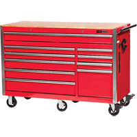 PRC5610 Armoire &agrave; rouleaux s&eacute;rie Pro, 10 tiroirs, 55-9/10" la x 24-1/10" p x 39-7/10" h, Rouge Distribution Industrielle GC