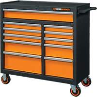 Armoire roulante pour outils s&eacute;rie GSX, 11 tiroirs, 41" la x 18-1/5" p x 41-1/2" h, Noir/Orange Distribution Industrielle GC