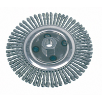 Brosse rotative &agrave; fils nou&eacute;s, pour passe de fond, Dia. 4-7/8", Fils 0,02", Arbre 5/8"-11, Acier Distribution Industrielle GC