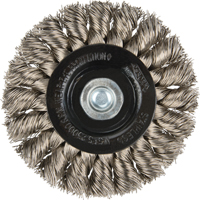 Brosses rotatives &agrave; fils nou&eacute;s - Brosse rotative &agrave; fils nou&eacute;s a/queue 1/4", Fils nou&eacute;s standards, Dia. 3", Fils 0,014", Acier inoxydable Distribution Industrielle GC