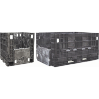 Conteneurs repliables en poly&eacute;thyl&egrave;ne, 30" lo x 32" la x 25" h, Noir Distribution Industrielle GC
