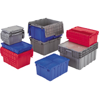 Contenants de distribution Flipak en plastique poly&eacute;thyl&egrave;ne (PE), 11,8" x 9,8" x 7,7", Gris Distribution Industrielle GC