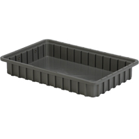 Contenants Divider Box, Poly&eacute;thyl&egrave;ne, 16,5" la x 10,9" p x 2,5" h, Gris Distribution Industrielle GC