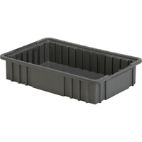 Contenant Divider Box, Poly&eacute;thyl&egrave;ne, 15,5" la x 9,9" p x 3,5" h, Gris Distribution Industrielle GC