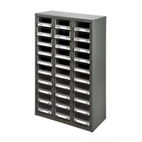 Casiers pour pi&egrave;ces KPC-200, Acier galvanis&eacute;, 30 tiroirs, 21-3/10" x 10-2/5" x 36-9/10", Gris Distribution Industrielle GC