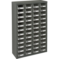 KPC-400 Parts Cabinet, Galvanized Steel, 48 Drawers, 22-3/5" x 8-7/10" x 36-9/10", Grey Distribution Industrielle GC