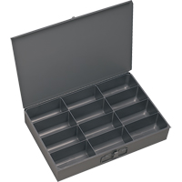 Boîtes &agrave; fond courb&eacute;, Acier, 12 compartiments, 18" la x 12" p, 3" h, Gris Distribution Industrielle GC