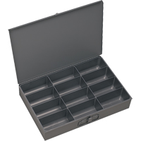 Boîtes &agrave; fond courb&eacute;, Acier, 12 compartiments, 13 3/8" la x 9-1/4" p, 2" h, Gris Distribution Industrielle GC