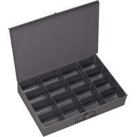 Boîtes &agrave; fond courb&eacute;, Acier, 16 compartiments, 13-3/8" la x 9-1/4" p, 2" h, Gris Distribution Industrielle GC
