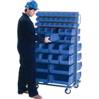 Support mobile deux c&ocirc;t&eacute;s pour bacs, &agrave; deux c&ocirc;t&eacute;s, 96 bacs, 36" la x 24" p x 63" h Distribution Industrielle GC