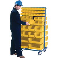 Support mobile deux c&ocirc;t&eacute;s pour bacs, &agrave; deux c&ocirc;t&eacute;s, 96 bacs, 36" la x 24" p x 63" h Distribution Industrielle GC