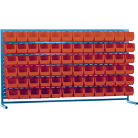 Louvered Rack with Bins, 72 Bins, 72" W x 15" D x 40" H Distribution Industrielle GC