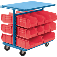 Chariot &agrave; bacs avec bacs, &agrave; deux c&ocirc;t&eacute;s, 20 bacs, 24" la x 38-1/2" p x 36-1/2" h Distribution Industrielle GC