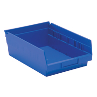 Shelf Bins, 8-3/8" W x 4" H x 11-5/8" D, Blue, 30 lbs. Capacity Distribution Industrielle GC