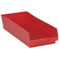 Bacs de rangement pour tablettes, 8-3/8" la x 4" H x 17-7/8" p, Rouge, Capacit&eacute; 40 lb Distribution Industrielle GC