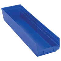 Bacs de rangement pour tablettes, 6-5/8" la x 4" H x 23-5/8" p, Bleu, Capacit&eacute; 50 lb Distribution Industrielle GC