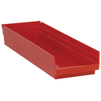 Shelf Bins, 8-3/8" W x 4" H x 23-5/8" D, Red, 50 lbs. Capacity Distribution Industrielle GC