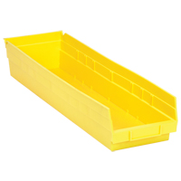 Bacs de rangement pour tablettes, 6-5/8" la x 4" H x 23-5/8" p, Jaune, Capacit&eacute; 50 lb Distribution Industrielle GC