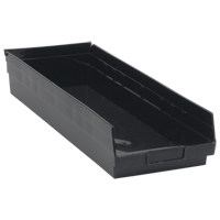 Economy Shelf Bin, 8-3/8" W x 4" H x 23-5/8" D, Black, 60 lbs. Capacity Distribution Industrielle GC
