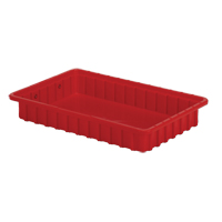 Divider Box&reg; Containers, Polyethylene, 16.5" W x 10.9" D x 2.5" H, Red Distribution Industrielle GC