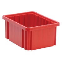 Divider Box&reg; Containers, Plastic, 10.9" W x 8.3" D x 5" H, Red Distribution Industrielle GC