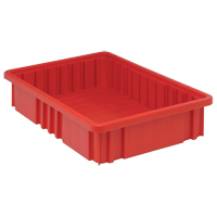 Divider Box&reg; Containers, Plastic, 16.5" W x 10.9" D x 3.5" H, Red Distribution Industrielle GC