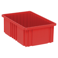 Divider Box&reg; Containers, Plastic, 16.5" W x 10.9" D x 6" H, Red Distribution Industrielle GC