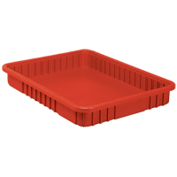 Divider Box&reg; Containers, Plastic, 22.5" W x 17.5" D x 3" H, Red Distribution Industrielle GC
