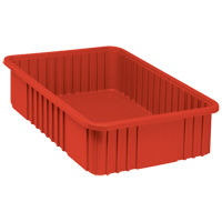 Divider Box&reg; Containers, Plastic, 22.5" W x 17.5" D x 6" H, Red Distribution Industrielle GC