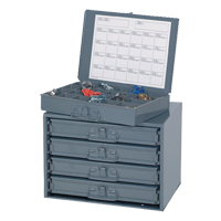 Armoires &agrave; portes coulissantes, Acier, 4 compartiments, 20" la x 15-3/4" p, 15" h, Gris Distribution Industrielle GC