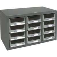 Casiers pour pi&egrave;ces KPC-100 , Acier galvanis&eacute;, 12 tiroirs, 23" x 11-2/5" x 13-4/5", Gris Distribution Industrielle GC