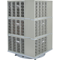 Armoire industrielle robuste avec carrousel &agrave; tiroirs, Acier, 240 tiroirs, 27" la x 27" p x 48" h, Gris Distribution Industrielle GC