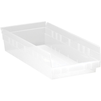 Bacs de rangement pour tablettes, 8-3/8" la x 4" H x 17-7/8" p, Transparent, Capacit&eacute; 40 lb Distribution Industrielle GC