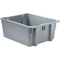 Caisse-palette empilable et emboîtable, 10" x 19,5" x 23,5", Gris Distribution Industrielle GC