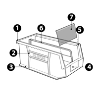 Bac empilable & &agrave; suspendre, 16-1/2" la, 7" h x 14-3/4" p, Bleu Distribution Industrielle GC