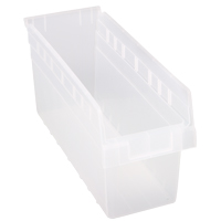 Store-Max Shelf Bins, 6-5/8" W x 8" H x 17-7/8" D, Clear, 56 lbs. Capacity Distribution Industrielle GC