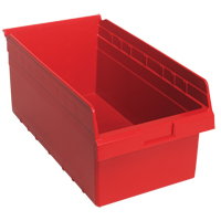 Store-Max Shelf Bins, 11-1/8" W x 8" H x 17-7/8" D, Red, 56 lbs. Capacity Distribution Industrielle GC