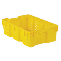 Contenant en plastique empilable Stack-N-Nest pour l'agriculture, 16" x 23,9" x 7,3", Jaune Distribution Industrielle GC