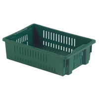 Agricultural Plastic Stack-N-Nest Container, 13.1" x 19.7" x 5.6", Green Distribution Industrielle GC