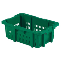 Contenant en plastique Stack-N-Nest pour la manutention des aliments, 16" x 23,9" x 8,8", Vert Distribution Industrielle GC