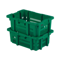 Contenant en plastique Stack-N-Nest pour la manutention des aliments, 16" x 23,9" x 8,8", Vert Distribution Industrielle GC