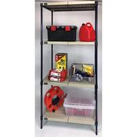 &eacute;tag&egrave;re en fils m&eacute;talliques avec tablettes en plastique, Cadre en fils m&eacute;talliques avec tablettes en plastique, Sans boulons, Capacit&eacute; 600 lb, 30" la x 72" h x 18" p Distribution Industrielle GC