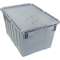 Contenant de distribution en plastique avec dessus basculant, 21,65" x 15,5" x 12,5", Gris Distribution Industrielle GC