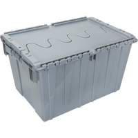 Contenant de distribution en plastique avec dessus basculant, 21,65" x 15,5" x 12,5", Gris Distribution Industrielle GC